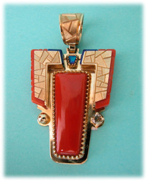 Byron McCurtain 14k Red Coral Pendant