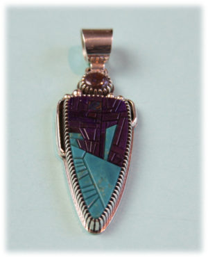 Byron McCurtain Sugilite and Turquoise Sterling Pendant
