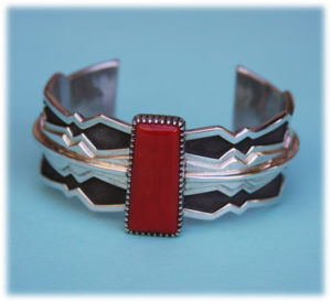 Byron McCurtain Red Coral and Overlay Bracelet