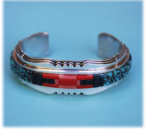 Byron McCurtain Turquoise and Coral Bracelet