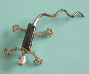 Darrell Jumbo Sterling Lizard Pin Lizzy