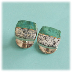 Duane Maktima Chalcosiderite and GemSilica CuffLinks