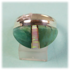 Duane Maktima Sterling Gem Silica and Opal Ring