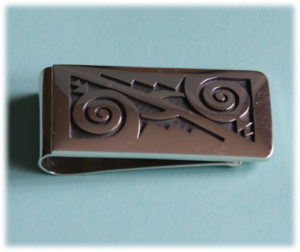 Ramon Dalangyawma Hopi Overlay Money Clip with Cloud