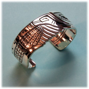 Roy Talahaftewa Sterling Bracelet Corn Design