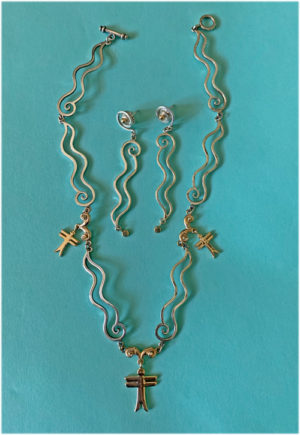 Victoria Adams Necklace Sterling Water and 14k DragonFly Designs