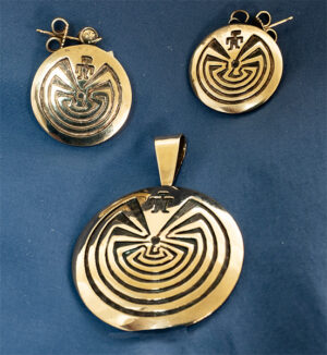 Watson Honanie Man in the Maze Pendant and Earrings